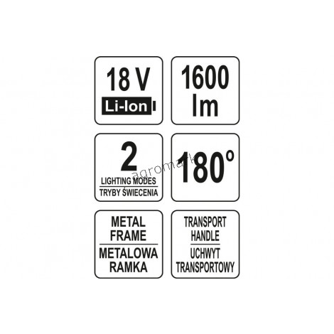 Reflektor LED 18V 1600LM 20W YATO