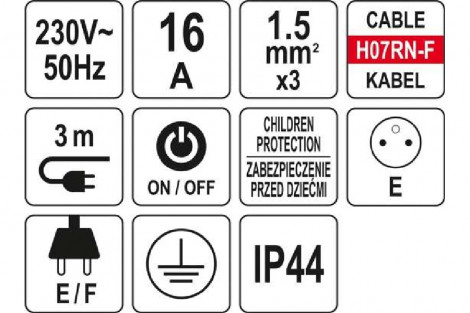 Przedłużacz IP44 5G 3M 1,5MM2