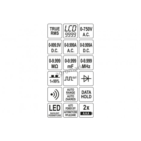 Miernik cyfrowy TRUE RMS LCD 9999