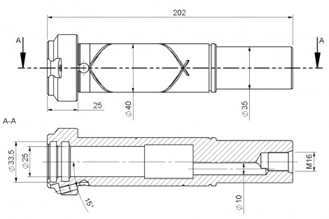 Cylinder przyspieszacza motowideł Bizon nowy typ hartowany 5040/03-180