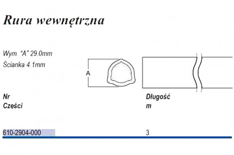 Rura  trókąt D29  T-4 wew 3mb