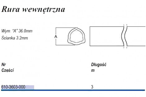 Rura trójkąt D36  T-3  zew,WEW