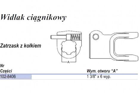 Widłak  z  kołkiem 1 3/8-6