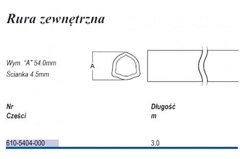 Rura trójkąt D54 zew