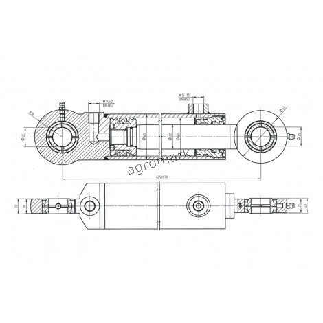 Cylinder hydrauliczny /2 WYJŚCIA/