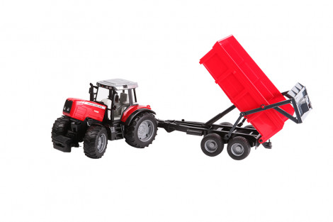 Traktor Massey Ferguson 7480 z przyczepą wywrotką