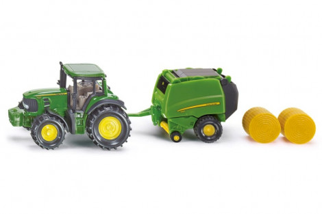 Traktor John Deere z prasą Siku S1665