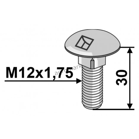 ŚRUBA ZAMKOWA M12X30 10.9 IND