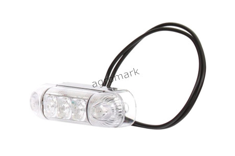Lampa obrysowa przednia, jednofunckyjna, 12V-24V + przewody 22cm LgY-S 0,75mm2, diody