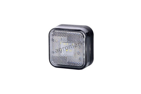 Lampa obrysowa kwadratowa z odblaskiem diodowa Biała 12/24