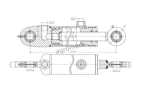 Cylinder układu kierowniczego SH2/63/32/200W
