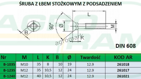 ŚRUBA Z NAKRĘTKĄ M12X40 10.9 (Z PODSADZENIEM) PREMIUM