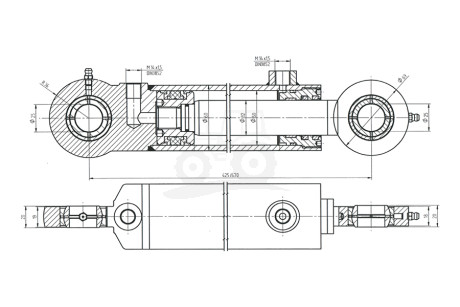 Cylinder hydrauliczny /2 WYJŚCIA/
