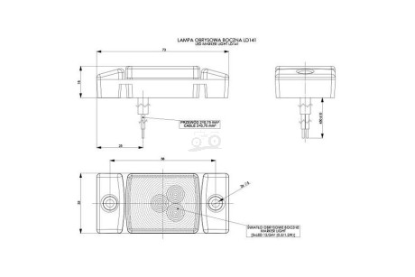 Lampa obrysowa Horpol 40 diodo 12/24V Żółta