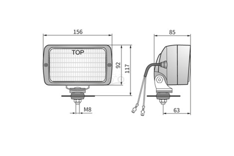 Lampa robocza uchylna 156x92+ przew